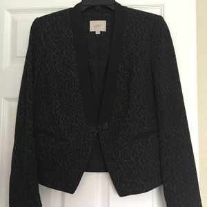 Leopard print Ann Taylor Gray & Black Blazer